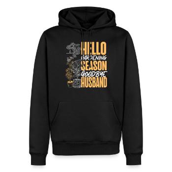 Amoureux des plantes Jardinage Mari Femme - Sweat à capuche Premium bio Homme - noir - Devant - Nico (187cm)