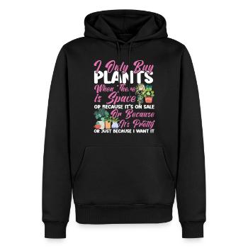 Plant Lover Gardening I Only Buy - Männer Premium Bio Hoodie - Schwarz - Vorne - Nico (187cm)