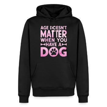 Cadeaux de grand-mère pour chien - Sweat à capuche Premium bio Homme - noir - Devant - Nico (187cm)