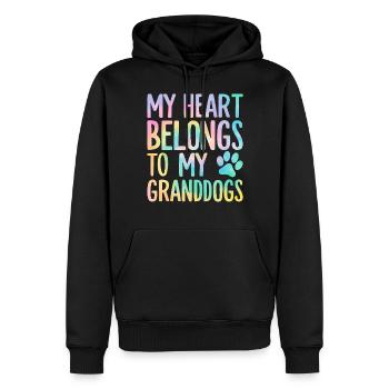 Cadeaux de grand-mère pour chien - Sweat à capuche Premium bio Homme - noir - Devant - Nico (187cm)