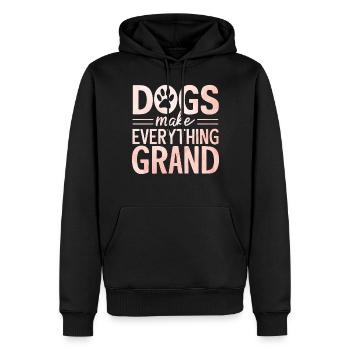 Cadeaux de grand-mère pour chien - Sweat à capuche Premium bio Homme - noir - Devant - Nico (187cm)