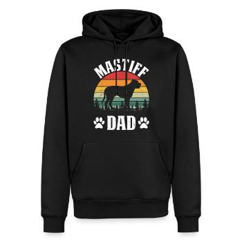 Mastiff Papa Wertschätzung Retro Mastiff Hüten - Männer Premium Bio Hoodie - Schwarz - Vorne - Nico (187cm)