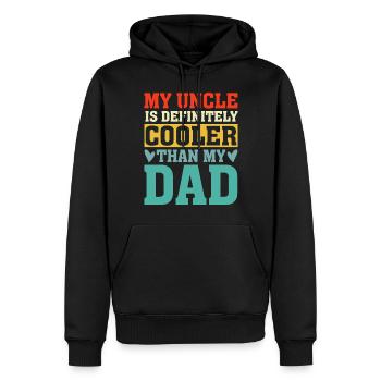 My Uncle Is Definitely Cooler Than My Dad Retro - Men’s Premium Organic Hoodie - black - Front - Nico (187cm)