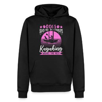 Dogs Solve Most Of My Problems Kayaking Solves The - Men’s Premium Organic Hoodie - black - Front - Nico (187cm)