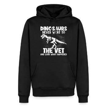 Dinosaurier gingen nie zum Tierarzt Lustiger Tierarzt - Männer Premium Bio Hoodie - Schwarz - Vorne - Nico (187cm)