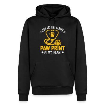 Jeder Patient hinterlässt einen Pfotenabdruck Lustiger Tierarzt - Männer Premium Bio Hoodie - Schwarz - Vorne - Nico (187cm)