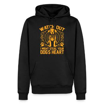 Cadeaux de grand-mère pour chien - Sweat à capuche Premium bio Homme - noir - Devant - Nico (187cm)