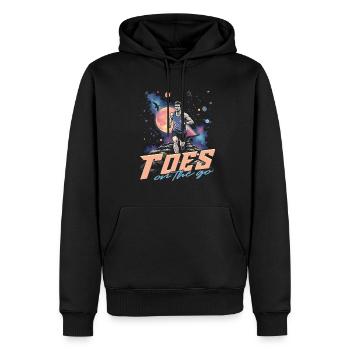 Marathon Les marathoniens courent les orteils en mouvement - Sweat à capuche Premium bio Homme - noir - Devant - Nico (187cm)