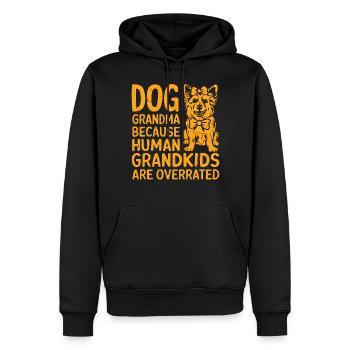 Cadeaux de grand-mère pour chien - Sweat à capuche Premium bio Homme - noir - Devant - Nico (187cm)