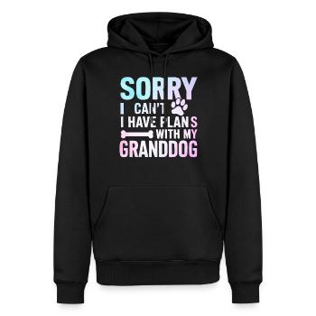 Cadeaux de grand-mère pour chien - Sweat à capuche Premium bio Homme - noir - Devant - Nico (187cm)