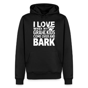 Cadeaux de grand-mère pour chien - Sweat à capuche Premium bio Homme - noir - Devant - Nico (187cm)