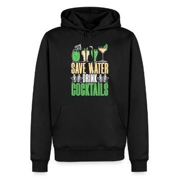 Bartender Barman Save Water Drink Cocktails - Men’s Premium Organic Hoodie - black - Front - Nico (187cm)