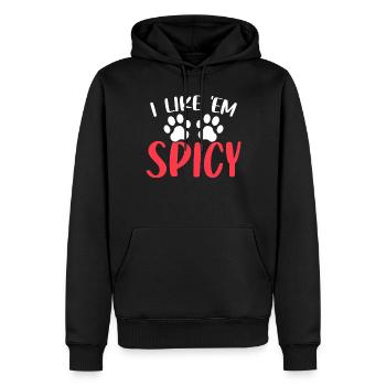 I Like Em Spicy Funny Animal Hospital Veterinary - Men’s Premium Organic Hoodie - black - Front - Nico (187cm)