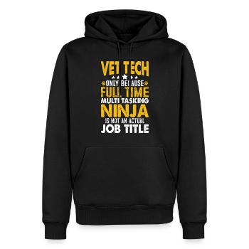 Drôle Vet Tech Médecine vétérinaire Soins pour animaux de compagnie - Sweat à capuche Premium bio Homme - noir - Devant - Nico (187cm)