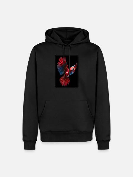 Papageie Papagei - Männer Premium Bio Hoodie - Schwarz