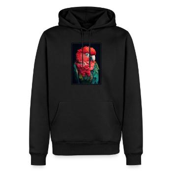 Perroquet Perroquet Perroquet - Sweat à capuche Premium bio Homme - noir - Devant - Nico (187cm)