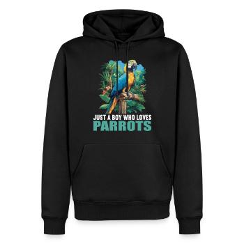 Papageie Papagei - Männer Premium Bio Hoodie - Schwarz - Vorne - Nico (187cm)