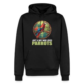 Papageie Papagei - Männer Premium Bio Hoodie - Schwarz - Vorne - Nico (187cm)