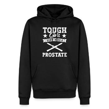 Tough girls don't need a prostate - Men’s Premium Organic Hoodie - black - Front - Nico (187cm)