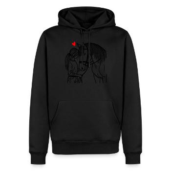 Reiten Reitsport Pferdereiter Pferdeliebhaber - Männer Premium Bio Hoodie - Schwarz - Vorne - Nico (187cm)