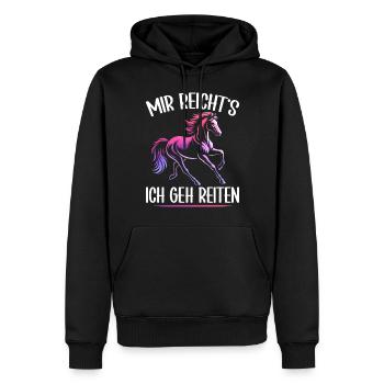 Reiten Reitsport Pferdereiter Pferdeliebhaber - Männer Premium Bio Hoodie - Schwarz - Vorne - Nico (187cm)