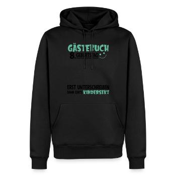 Livre d’or 8 Signe d’anniversaire pour enfants - Sweat à capuche Premium bio Homme - noir - Devant - Nico (187cm)
