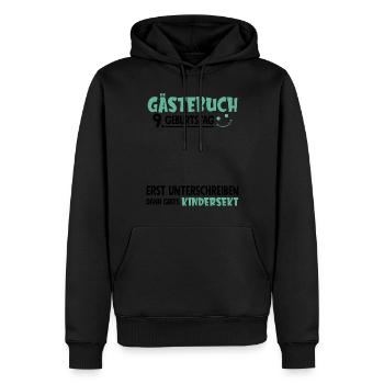 Gästebuch 9 Geburtstag Unterschreiben Kindersekt - Männer Premium Bio Hoodie - Schwarz - Vorne - Nico (187cm)