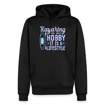Le kayak n’est pas seulement un passe-temps, c’est un mode de vie - - Sweat à capuche Premium bio Homme - noir - Devant - Nico (187cm)