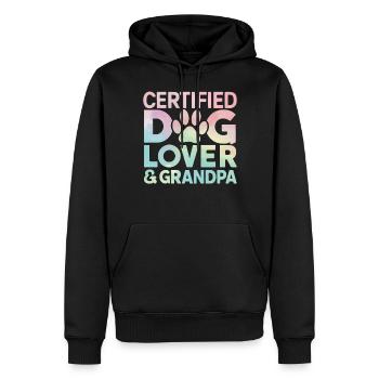 Cadeaux de grand-père chien - Sweat à capuche Premium bio Homme - noir - Devant - Nico (187cm)