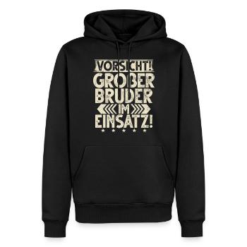 Großer Bruder Baby Liebhaber Älteres Geschwister - Männer Premium Bio Hoodie - Schwarz - Vorne - Nico (187cm)