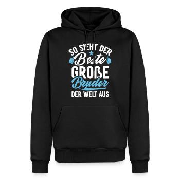 Großer Bruder Baby Liebhaber Älteres Geschwister - Männer Premium Bio Hoodie - Schwarz - Vorne - Nico (187cm)