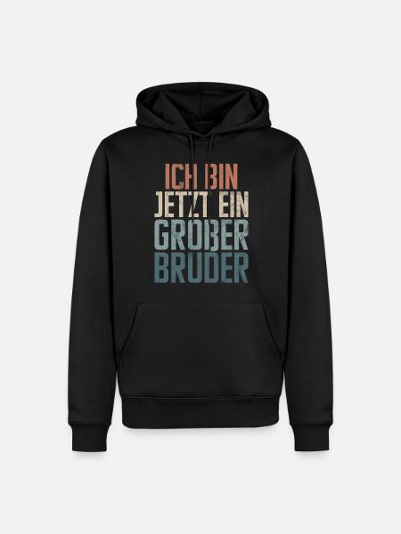 Storebror Baby Elsker Ældre Søskende - Herre Premium økologisk hoodie - sort