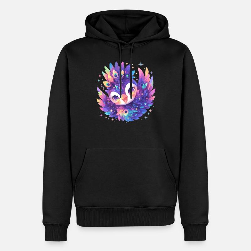 Pfaue Pfau - Männer Premium Bio Hoodie - Schwarz