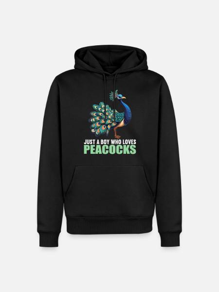 Pfaue Pfau - Männer Premium Bio Hoodie - Schwarz