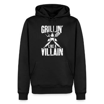 Grillin Like A Villain Funny Meat Smoking BBQ - Men’s Premium Organic Hoodie - black - Front - Nico (187cm)