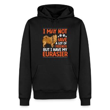 Eurasier ist mein Freund Eurasian Spitz - Männer Premium Bio Hoodie - Schwarz - Vorne - Nico (187cm)