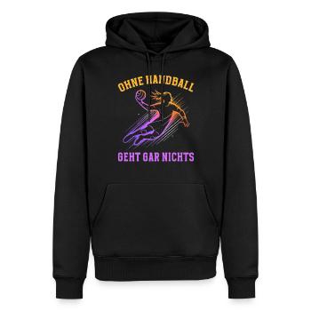 Amateurs de handball Joueurs de sport de handball - Sweat à capuche Premium bio Homme - noir - Devant - Nico (187cm)