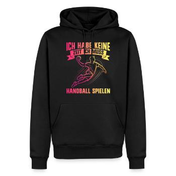 Amateurs de handball Joueurs de sport de handball - Sweat à capuche Premium bio Homme - noir - Devant - Nico (187cm)