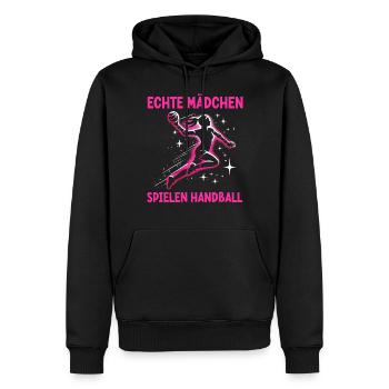 Amateurs de handball Joueurs de sport de handball - Sweat à capuche Premium bio Homme - noir - Devant - Nico (187cm)