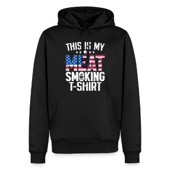 C’est ma viande fumant griller drapeau américain - Sweat à capuche Premium bio Homme - noir - Devant - Nico (187cm)