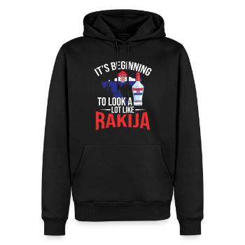 Es Fängt An, Rakija Sehr Ähnlich Auszusehen - Männer Premium Bio Hoodie - Schwarz - Vorne - Nico (187cm)