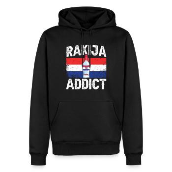 Rakija addict - Sweat à capuche Premium bio Homme - noir - Devant - Nico (187cm)