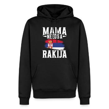 Mama Braucht Eine Rakija - Männer Premium Bio Hoodie - Schwarz - Vorne - Nico (187cm)