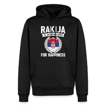 Rakija Ist Nur Ein Weiteres Wort Für Glück - Männer Premium Bio Hoodie - Schwarz - Vorne - Nico (187cm)