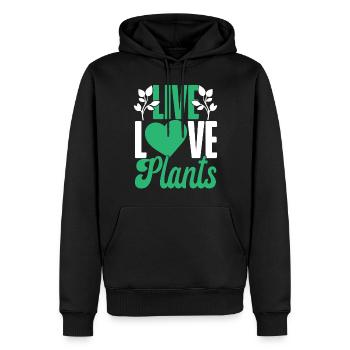 Amateur de plantes jardinier fille vivre - Sweat à capuche Premium bio Homme - noir - Devant - Nico (187cm)