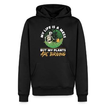 Plant Lover Gardening Skeleton My - Männer Premium Bio Hoodie - Schwarz - Vorne - Nico (187cm)