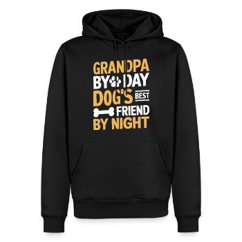 Cadeaux de grand-père chien - Sweat à capuche Premium bio Homme - noir - Devant - Nico (187cm)