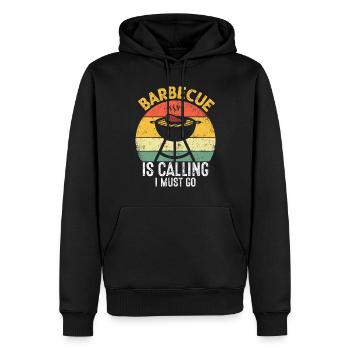 Lustiges BBQ Pitmaster Räuchern Retro Grillen - Männer Premium Bio Hoodie - Schwarz - Vorne - Nico (187cm)