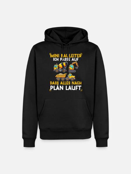 Kinder Bauleiter Projektleiter Bauunternehmer - Männer Premium Bio Hoodie - Schwarz