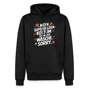Le costume de super-héros est dans la blanchisserie Carnaval Cologne - Sweat à capuche Premium bio Homme - noir - Devant - Nico (187cm)